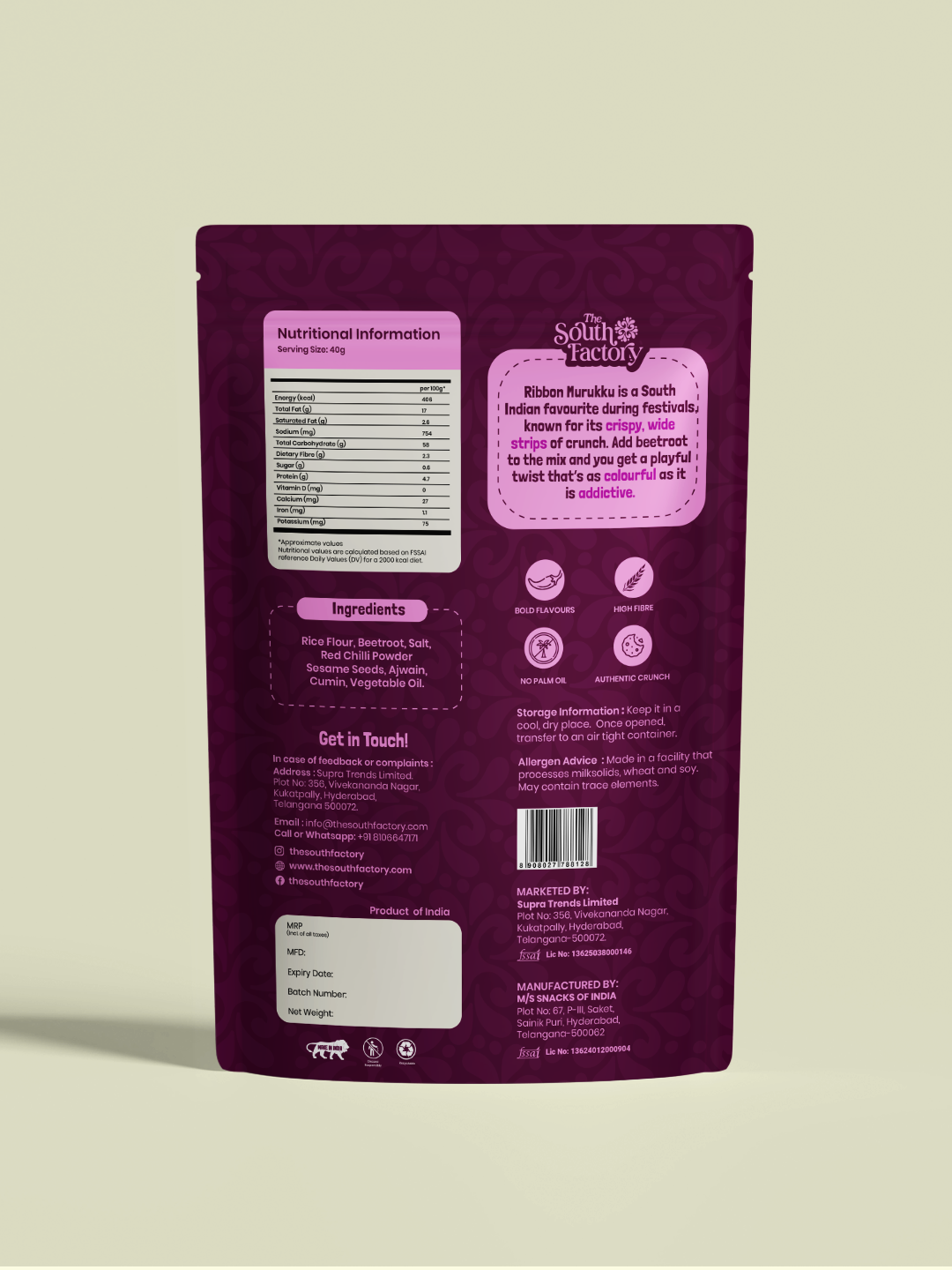 Beetroot Ribbon Murukku