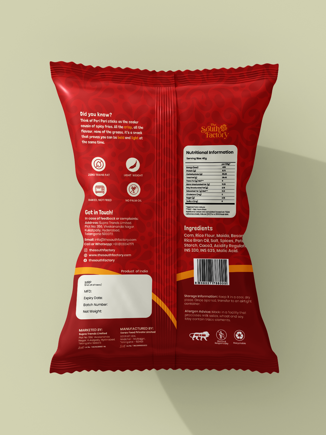 Mangalore Peri Peri Sticks